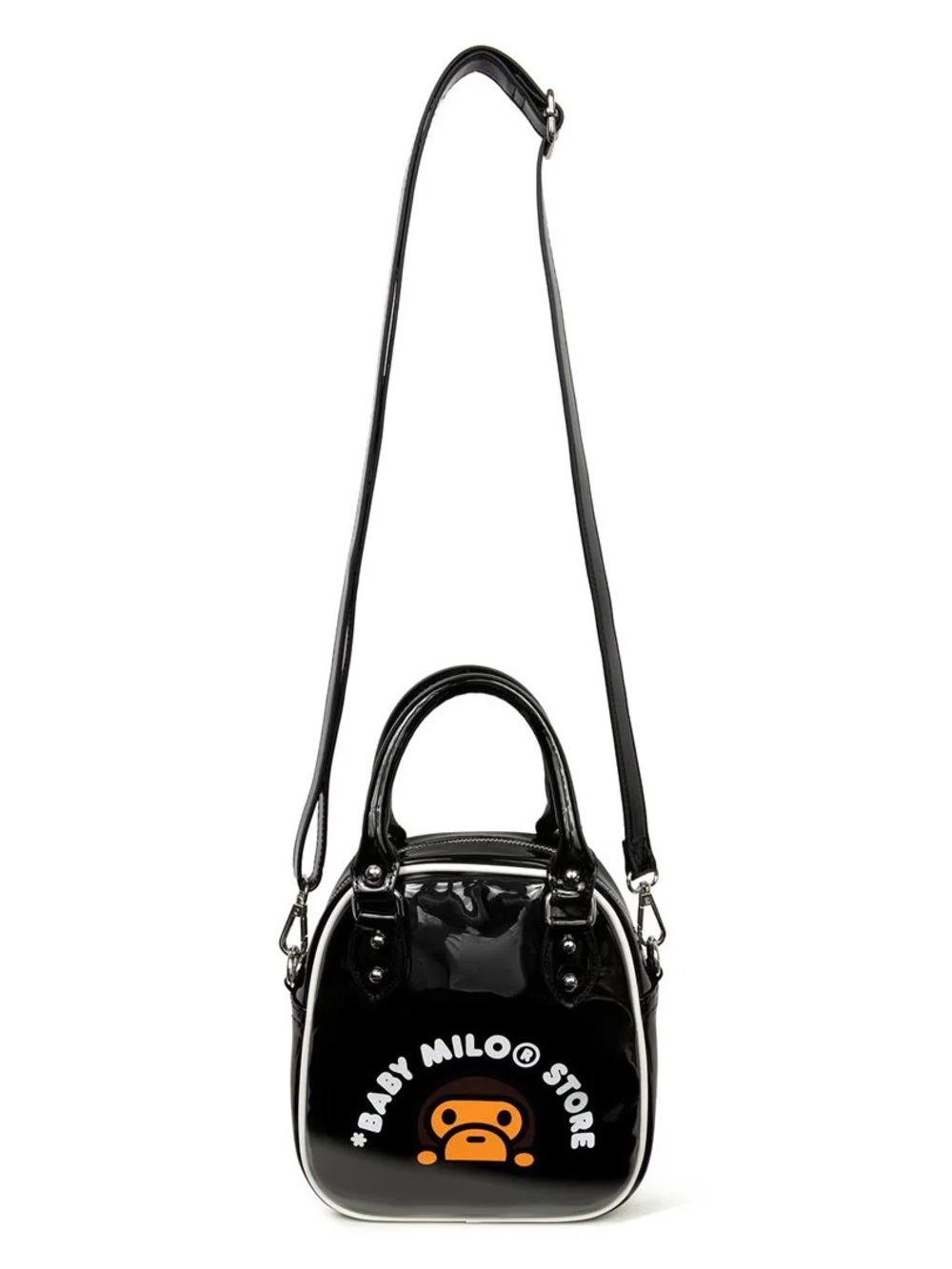 BABY MILO Black Patent Mini Crossbody Bag